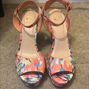 Colorful flower heels